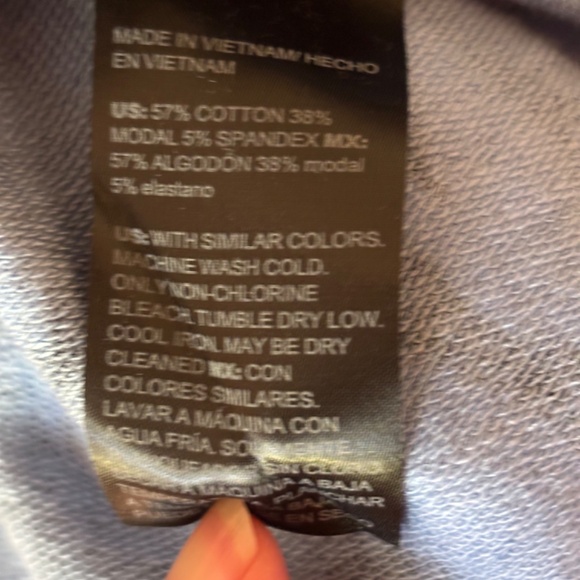 Chico's Size 2 Navy Blue Half Moon Pattern Cotton Casual Top Women's Size L - Picture 10 of 11